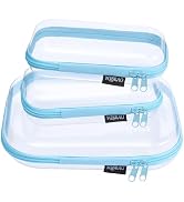 YQBRAO 3 Pack Hard Sided Clear Zipper Case for Storage- Thickened-Grade Clear Hard Shell Zipper C...