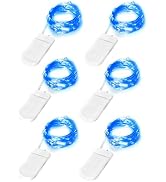 Blingstar Fairy Lights Battery Operated Christmas Lights 6 Pack 7Ft 20LED Mini String Lights Silv...