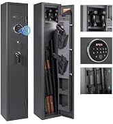 Mutak 2-3 Rifle Gun Safe for Home Rifle and Pistols, Biometric 3 Rifle Safe & 3 Pistol Racks, 4 W...