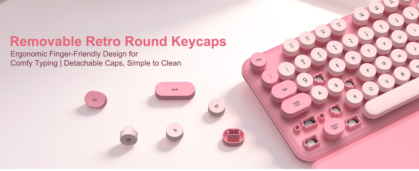 Pink Wireless Keyboard and Mouse Combo