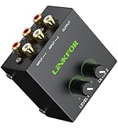 LiNKFOR Stereo Audio 2 Channel Mixer Mini Stereo Mixer,RCA Stereo Audio Mixer, Dual-Channel Audio...