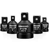 SONIGEKO 5-Piece Impact Socket Adapter Set and Reducer Set | CR-V Steel,1/2 to 3/8 Impact Adapter...