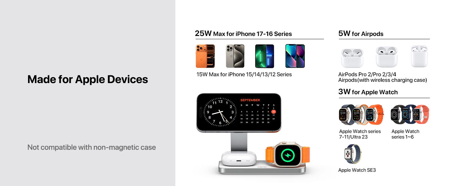 3 in 1 magnetic wireless charging statioin