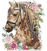 Bowetile Horse Diamond Art Hanging Kits for Adults Kids, 5D Special Shape Diamond Painting Flower...