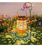 Solar Lanterns Outdoor Butterfly Garden Decor, Gifts for Women Mom Grandma Birthday, Waterproof M...