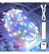 33FT Lipstick Rechargeable Fairy Lights, Twinkle Lights Battery Operated, Mini Indoor LED String ...