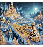 DIADAY Train Castle Diamond Painting Kit, Special Shape Diamond Art 12x12in | 5D Crystal Rhinesto...