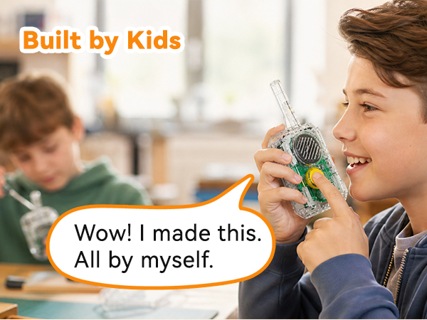 stem walkie talkie kit toys for ages 8-13 boys projects build walkie-talkie kit electronic toys