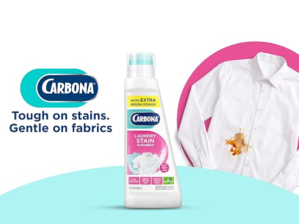 Carbona laundry stain remover for removing tough stains from fabrics with targeted cleaning power
