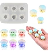 Cute Tiny Jellyfish Resin Silicone Mold Micro Dollhouse Marine Animal Epoxy Casting Mold for DIY ...