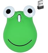 Wireless Mouse Cute Animal Green Frog Mouse Silent Small Middle Hands Ergonomic Portable Quiet Tr...