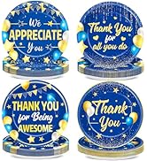 48Pcs Blue Gold We Appreciate You Paper Plates Thank You Party Supplies Appreciation Tableware Di...