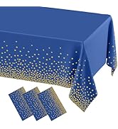 misaya 3 Packs Dot Disposable Table Cloth, 54 x 108 Inch Waterproof Plastic Tablecloth, Rectangle...