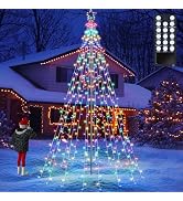 Lomotech Christmas Tree Lights - 10Ft 404 LED with 7.08" Topper, Remote Controll Waterproof Iron ...