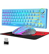 Wireless Gaming Keyboard and Mouse Combo,12 RGB Backlit Rechargeable 4000mAh Battery,Mechanical F...