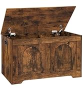 DINZI LVJ Storage Chest, 31.5”Wooden Toy Box with 2 Safety Hinges, Entryway Storage Bench with Fl...