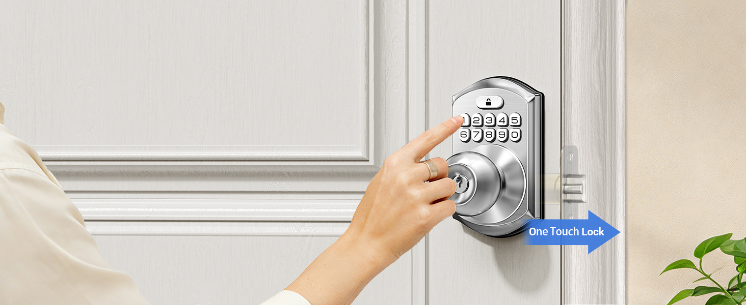 One-touch locking works by holding any keypad button for 2 seconds.
