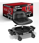 FREEKYROCK Rolling Stool with Wheels, Adjustable Height Pneumatic Garage Work Mechanic Stool Seat...