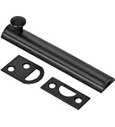 KOVOSCH Solid Brass Surface Bolt 4 Inch, Heavy Duty Concealed Slide Surface Door Bolt, Black