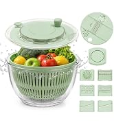 Hestiasnax Salad Spinner 4.25qt, One-touch Stop Button & Non-slip Base, Vegetable Dryer Bowl with...