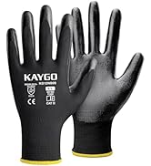 KAYGO Work Gloves Nitrile Coated, 12 Pairs KG12N,Seamless Knit, Protective Safety Work Gloves wit...