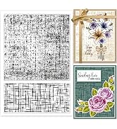 GLOBLELAND Linen Background Clear Stamps Cloth Frame Background Silicone Stamp Seals for Cards Ma...