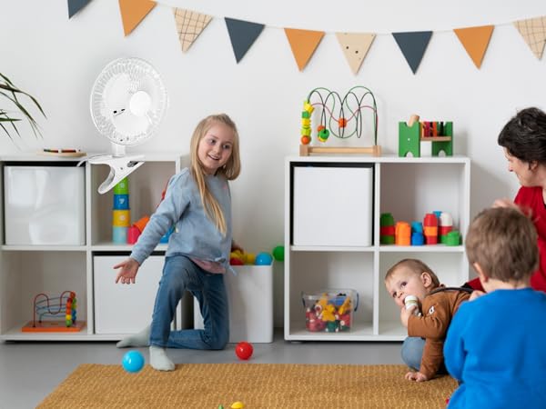 Plug-in clip-on fan with adjustable head for targeted airflow in small spaces like bedrooms