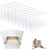 9Pcs Cat Litter Box Pee Shields,Transparent Easy Clean Litter Box Splash Guard for Open Top Litte...
