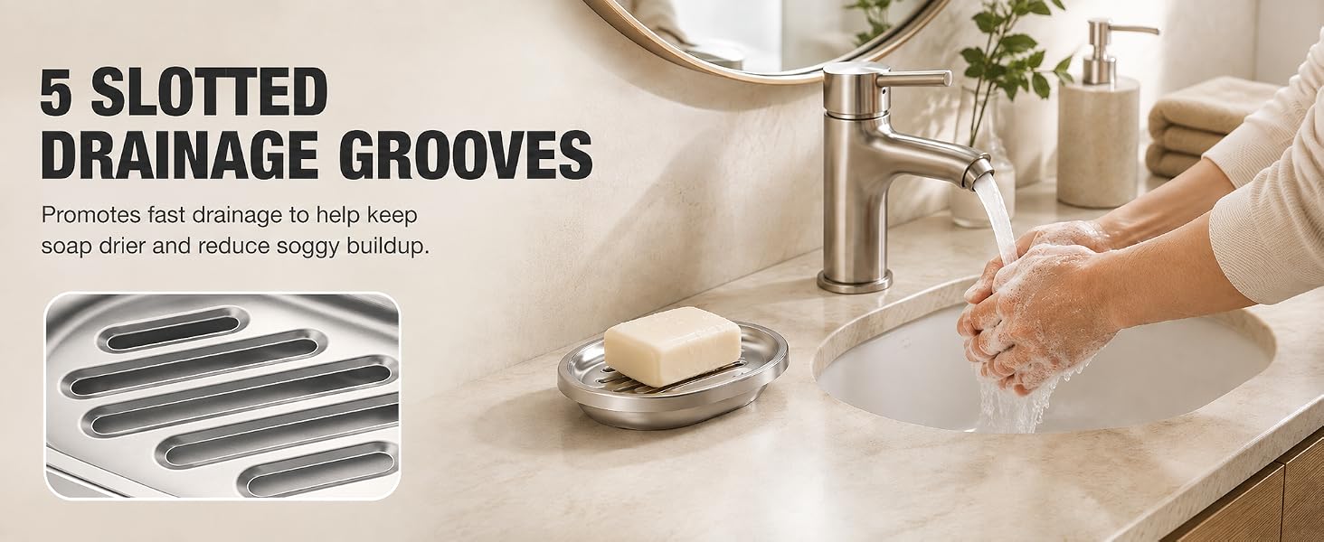 stainless steel metal soap dish for bathroom