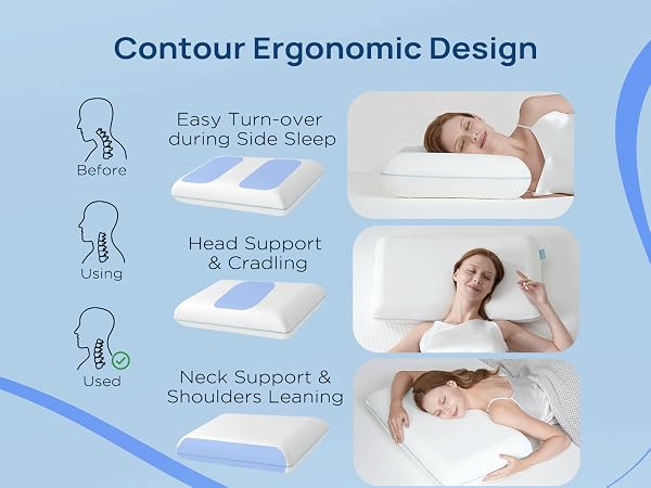 contour ergonomic deep sleep pillow