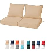 Outdoor Chair Cushions 2 Set, 22 x 22 x 4IN, Patio Deep Seat Cushion for Patio Furniture, Waterpr...