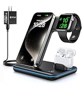 WAITIEE Wireless Charger 3 in 1, 15W Fast Charging Station for Apple Watch 9/8/Ultra 2/Ultra/SE/7...