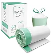 8 Gallon Drawstring Trash Bags-0.79 Mil Ultra Strong Medium Trash Can Liners for Kitchen/Office, ...