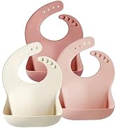 PandaEar Silicone Bibs for Babies Toddlers Girls| Adjustable Waterproof BPA Free Soft Durable Sil...