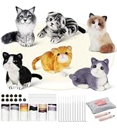 MOREJMTT Needle Felting Kit, 6 PCS Farm Animal Needle Felting Beginner Kits, Wool Felt Needle Fel...