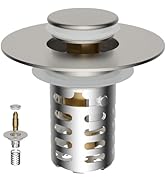Anylock Upgraded Bathroom Sink Drain Strainer Hair Catcher Universal 3 in 1 Pop-up Sink Stopper, ...