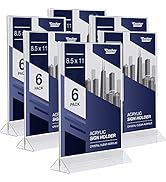 Acrylic Sign Holder 8.5 x 11 - T Shape Menu Holder with Easy Bottom Loading Design, 8.5x11 Plasti...