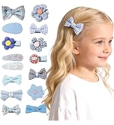 BAISEN Baby Girl Hair Clips & Bows - 15 Pack Fully Lined Non Slip Barrettes for Fine Hair | Handm...