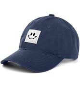ZEXIAN Smiley Face Baseball Cap for Toddler Boys Girls,Adjustable Kids Washed Cotton Cute Dad Hat