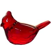 JJLFresheners Red Acrylic Cardinal Figurine Home Decor Glass Bird Statue for Illuminated Home Dis...