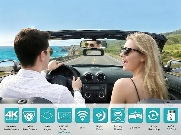4K+1080P Dual Dash Cam