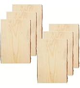 LDHHYH 6 Pack Wood Planks with Live Edge Bark, 7-9" Wide x 11" Length Live Edge Wood Slab, Unfini...
