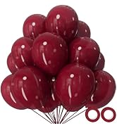 110pcs Burgundy Red Balloon 12 Inch, Burgundy Red Latex Balloons for Birthday Party Baby Shower W...