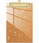 Piasoenc Acrylic Small Clipboard, Fashion Glitter Clipboard, A5 Clipboards with Low Profile Gold ...
