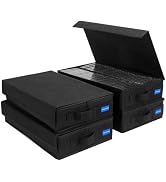 BOATISLE Cassette Tape Storage Box with Handles and Lid – Cassette Tape Holder and Organizer with...