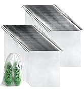 50 Pcs Shoe Bags for Travel,PLULON 15.7" x 11.8" Clear Drawstring Storage Plastic Bags Shoes Orga...