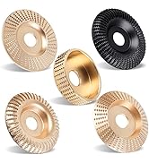 Pomsare 5PCS Angle Grinder Wood Carving Disc Set, 4 and 1/2 Attachments with 5/8 inch Arbor, Stum...