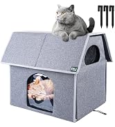 MIU Color Outdoor Cat House, Large Weatherproof Cat Houses for Outdoor/Indoor Cats, Insulated Fer...