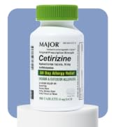 MAJOR Cetirizine Hydrochloride Tablets 10 mg - Antihistamine for Indoor and Outdoor Allergies - 2...