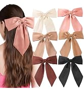 6 PCS Hair Bows for Women, Big Bow Hair Clips for Girls, Silky Satin Hair Bow Clips Oversized, La...